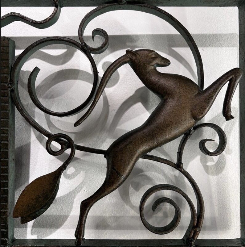 M 428 AS Wrought iron mirror by Michel Zadounaïsky (1903-1983), French sculptor and ironworker, ca 1930