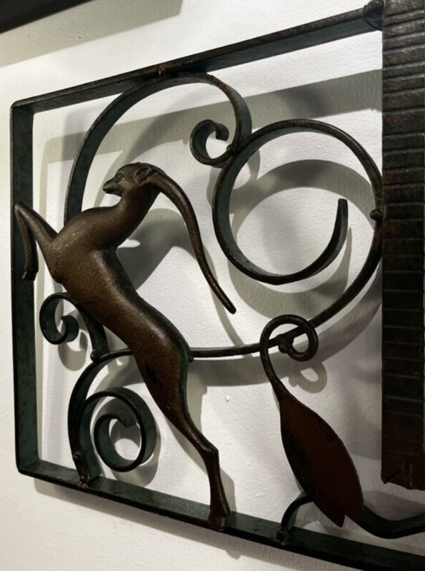 M 428 AS Wrought iron mirror by Michel Zadounaïsky (1903-1983), French sculptor and ironworker, ca 1930