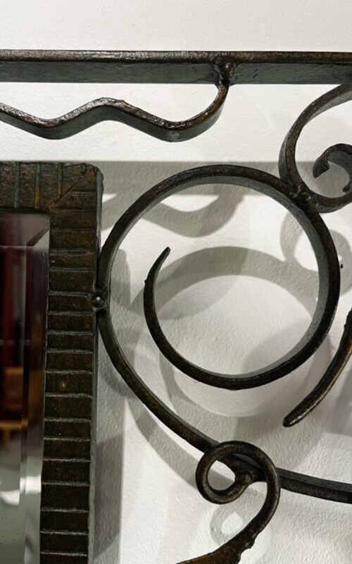 M 428 AS Wrought iron mirror by Michel Zadounaïsky (1903-1983), French sculptor and ironworker, ca 1930