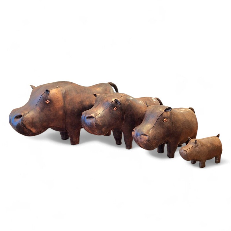 M 435 Apo Leather Hippopotamuses by Dimitri Omersa, set of 4