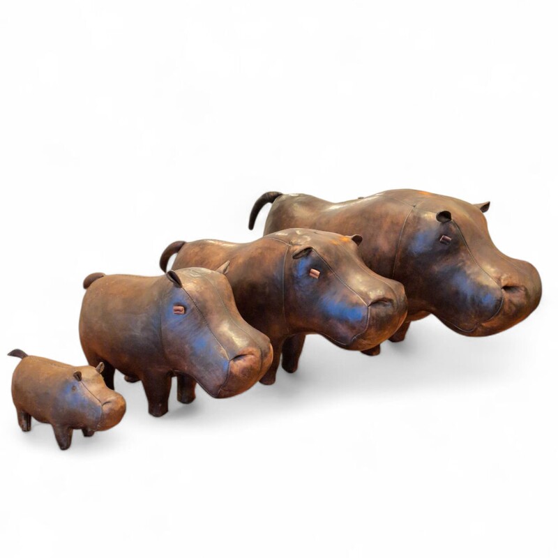 M 435 Apo Leather Hippopotamuses by Dimitri Omersa, set of 4