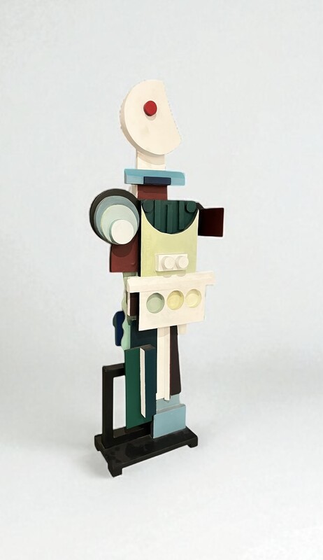 M 441 FL painted wood sculpture by Roberto Mascio