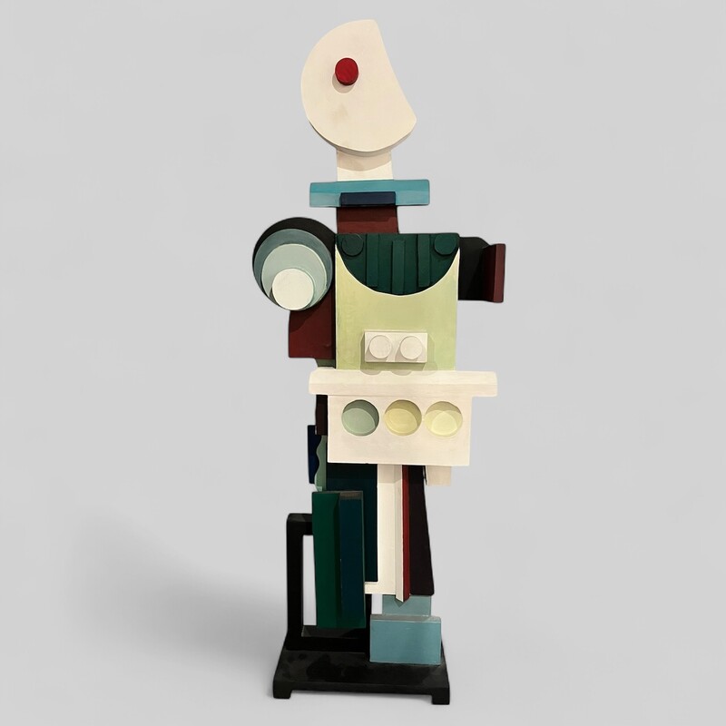 M 441 FL painted wood sculpture by Roberto Mascio