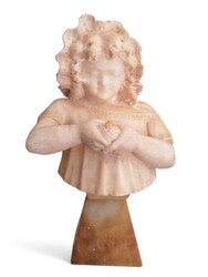 M 443 APO alabaster girl bust 
