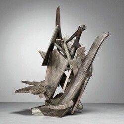 M 449 FL abstract brutalist sculpture signed Jean Campa, 2010