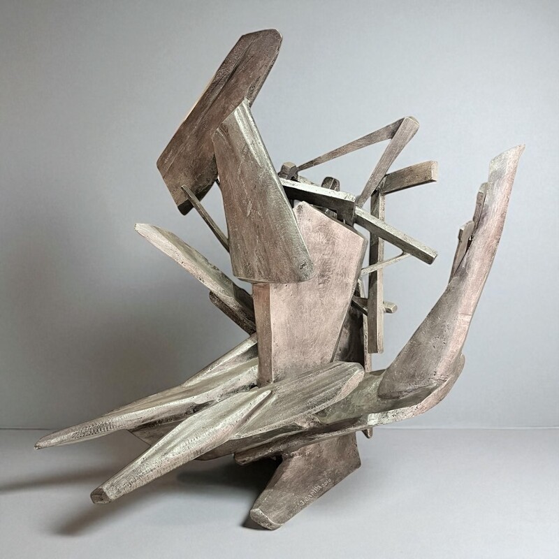 M 449 FL abstract brutalist sculpture signed Jean Campa, 2010