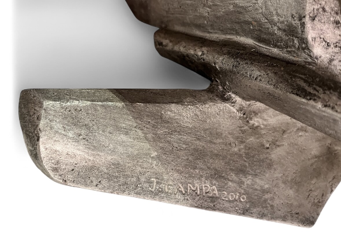 M 449 FL abstract brutalist sculpture signed Jean Campa, 2010