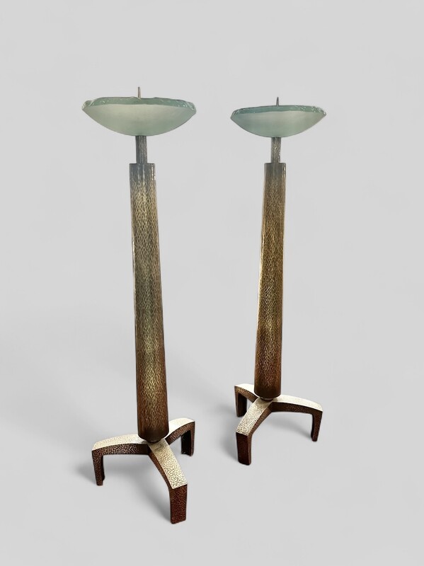 M 453 RR pair of brutalist candle holders