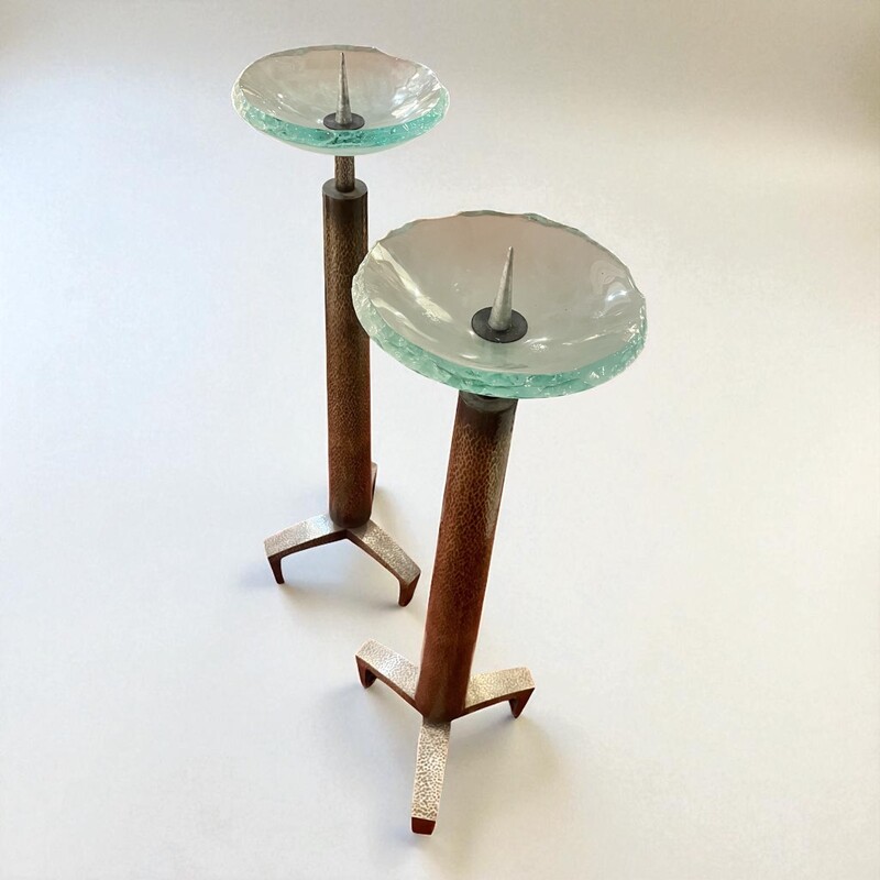M 453 RR pair of brutalist candle holders