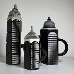 M 457 AV vintage art deco - modernist style coffee set by Sarsaparilla, 1980’s