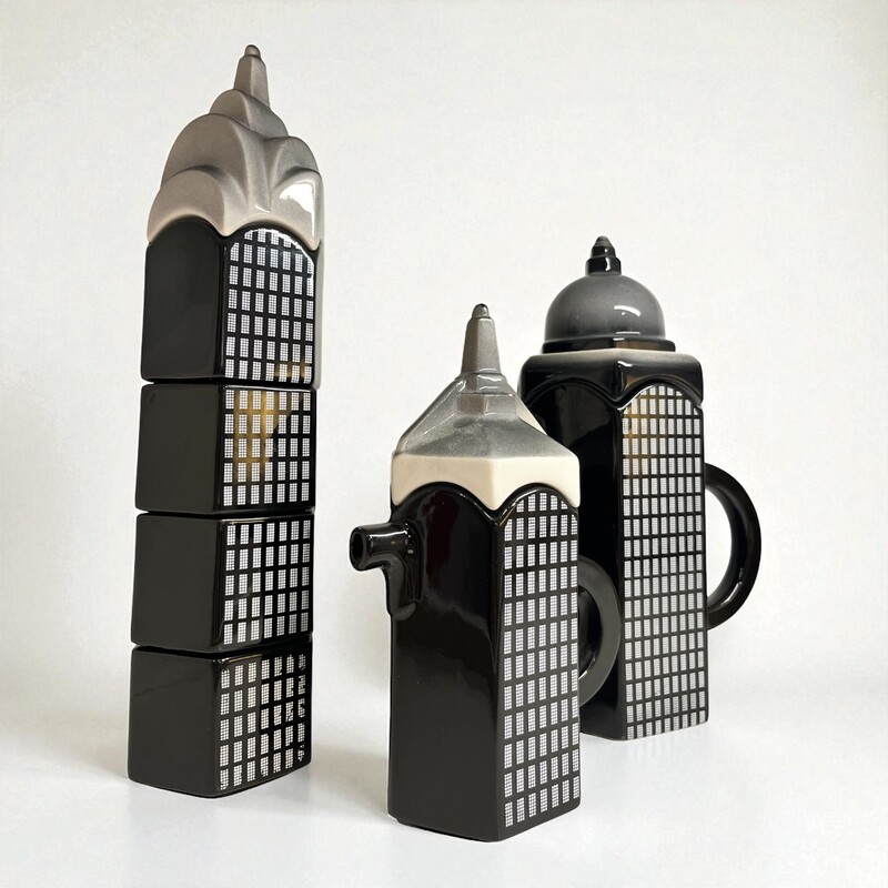 M 457 AV vintage art deco - modernist style coffee set by Sarsaparilla, 1980’s