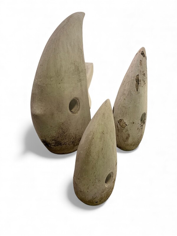 M 472 RD set of 3 fish garden sculptures 