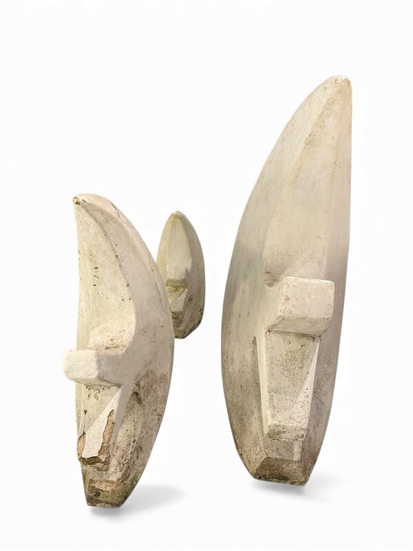 M 472 RD set of 3 fish garden sculptures 