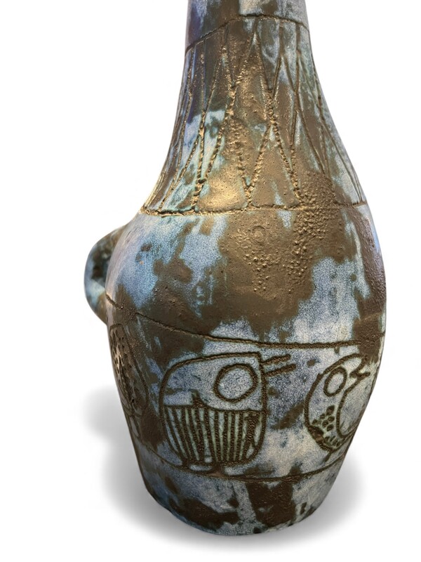 M 473 APO Blue ceramic vase by Jacques Blin 