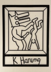 M 477 AV « Barking Dog » wrought iron wall sculpture by Keith Haring ( after ) 