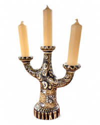 M 486 JC Hand painted and signed candleholder, France 1970s 