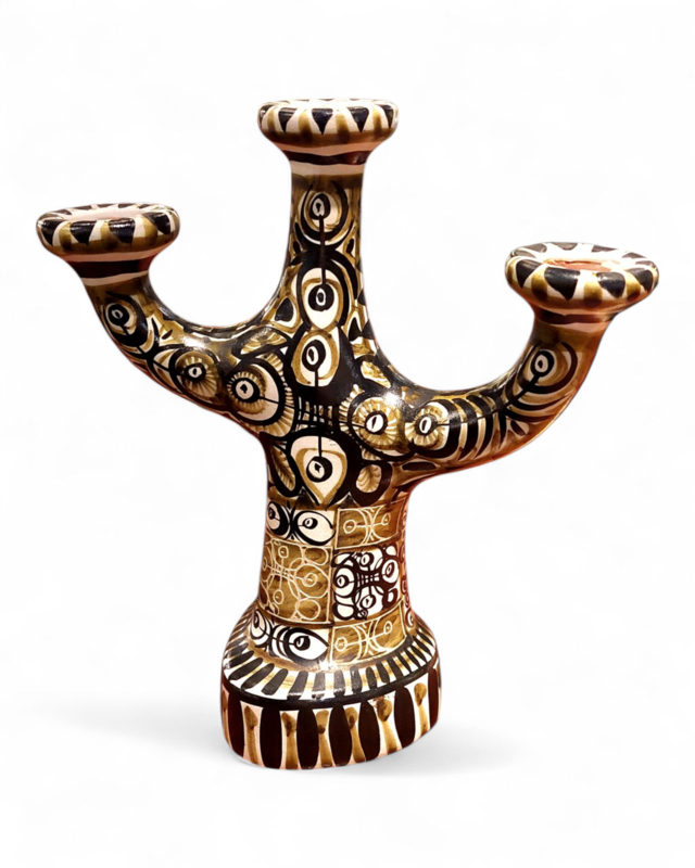 M 486 JC Hand painted and signed candleholder, France 1970s 