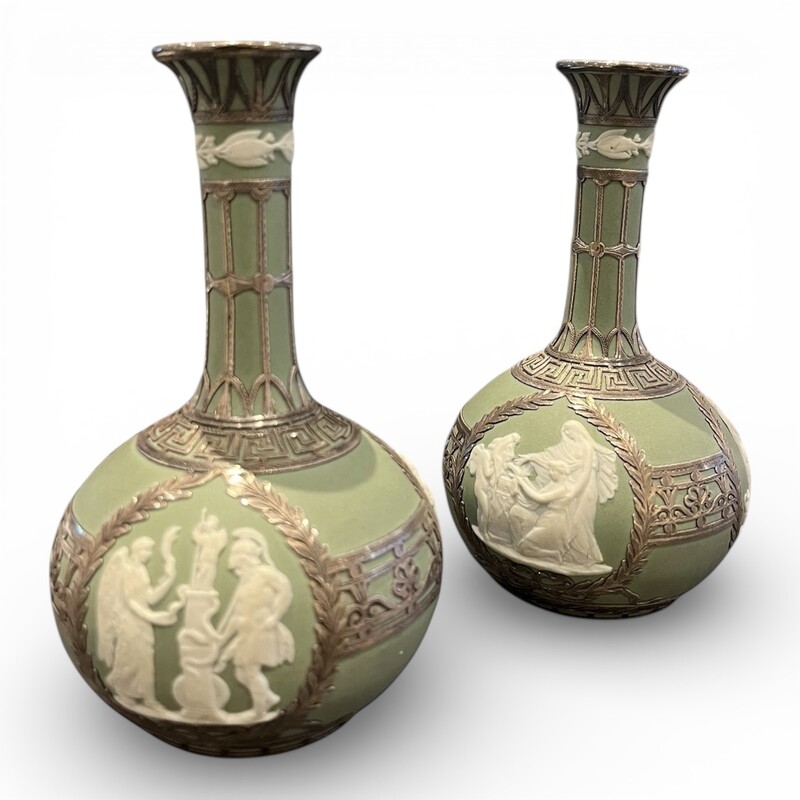 M 488 APO pair of Wedgwood vases with silver, diplomatic gift, Italy XIX century 