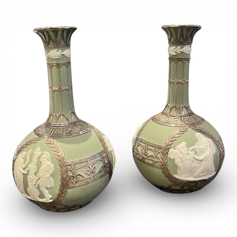 M 488 APO pair of Wedgwood vases with silver, diplomatic gift, Italy XIX century 