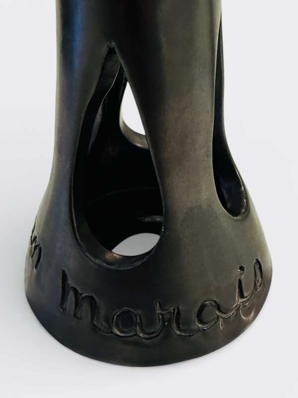 M 502 AG vase Ceramic by Jean Marais « 4 visages » signed 