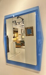 M 515 OB blue glass mirror, Italy 1960’s