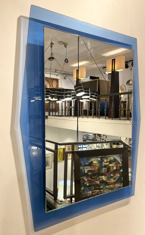 M 515 OB blue glass mirror, Italy 1960’s