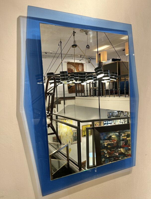 M 515 OB blue glass mirror, Italy 1960’s
