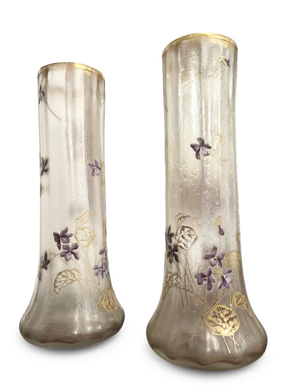 M 517 APO pair of Montjoye art nouveau vases, circa 1900