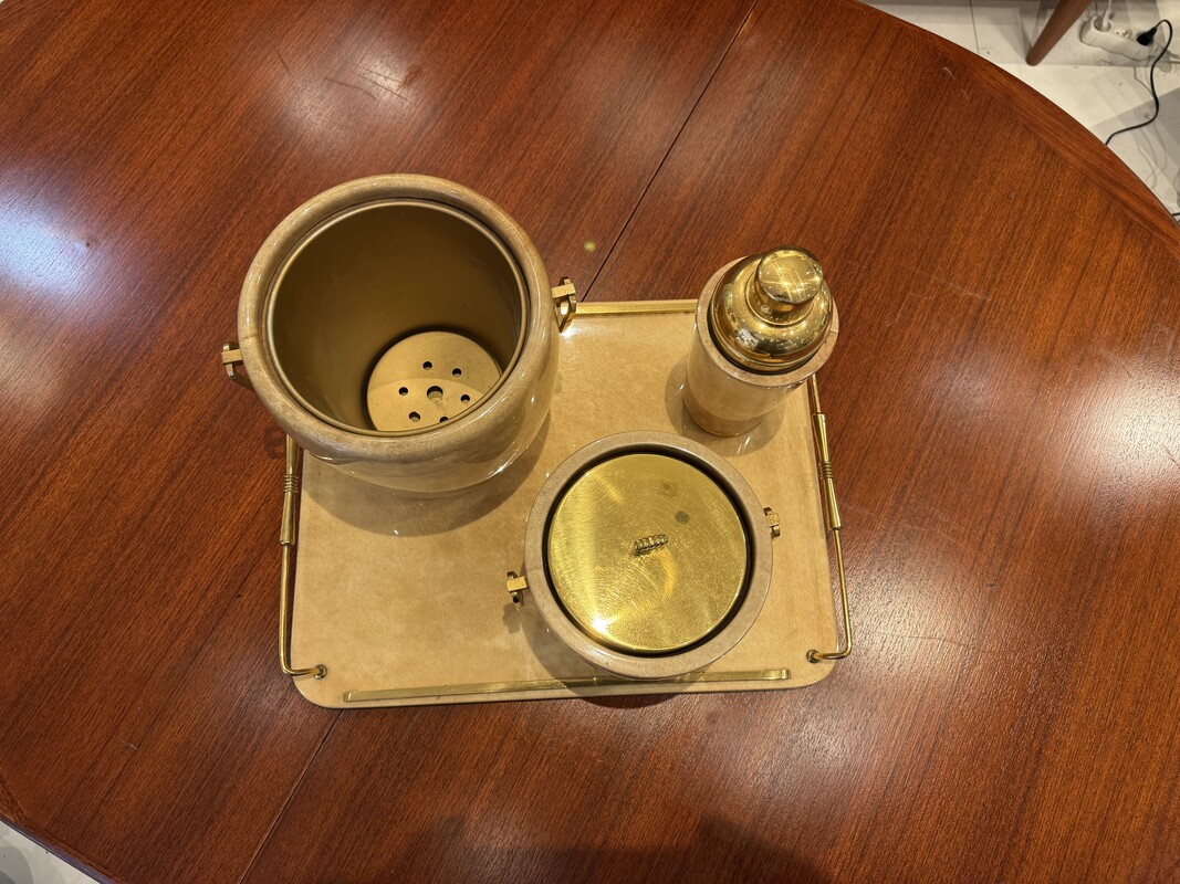 M 528 AG rare full set ice bucket, shaker … by Aldo Tura