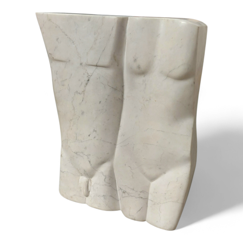 M 534 JC White marble sculpture 1980s