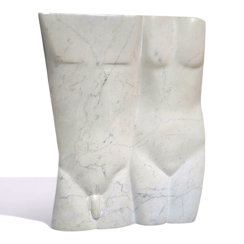 M 534 JC White marble sculpture 1980s