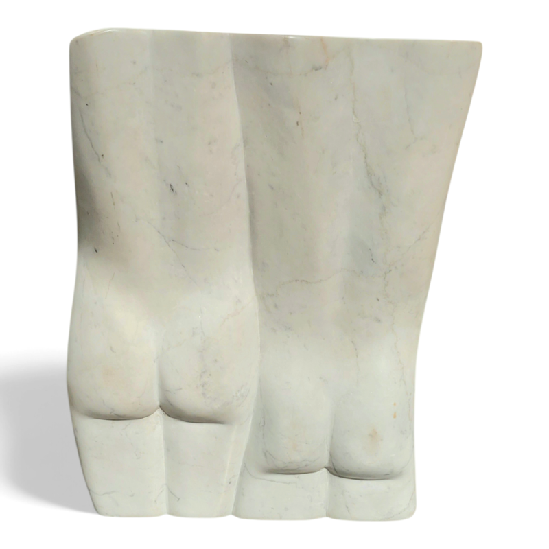 M 534 JC White marble sculpture 1980s