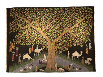 M 537 OB 'Tree of Life' wool tapestry 