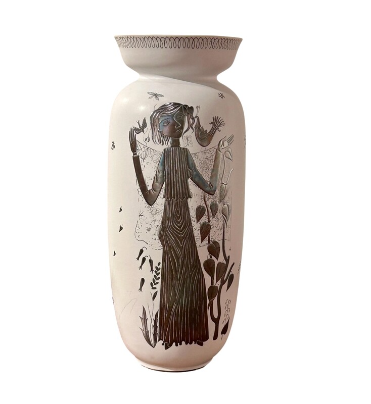 M 540 AS Swedish Ceramic vase , Stig Lindberg, Gustavberg ceramic, ca 1960,