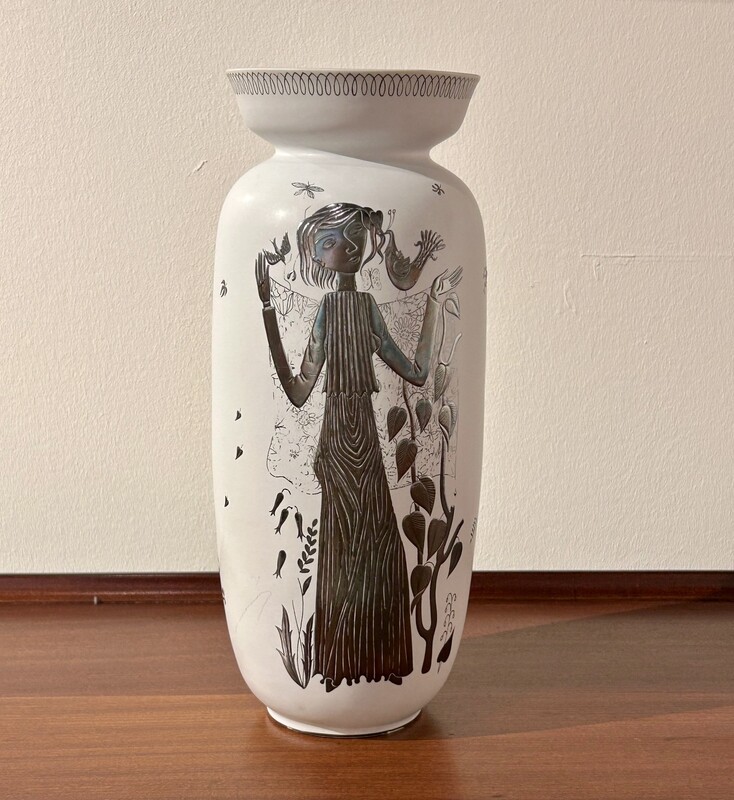 M 540 AS Swedish Ceramic vase , Stig Lindberg, Gustavberg ceramic, ca 1960,