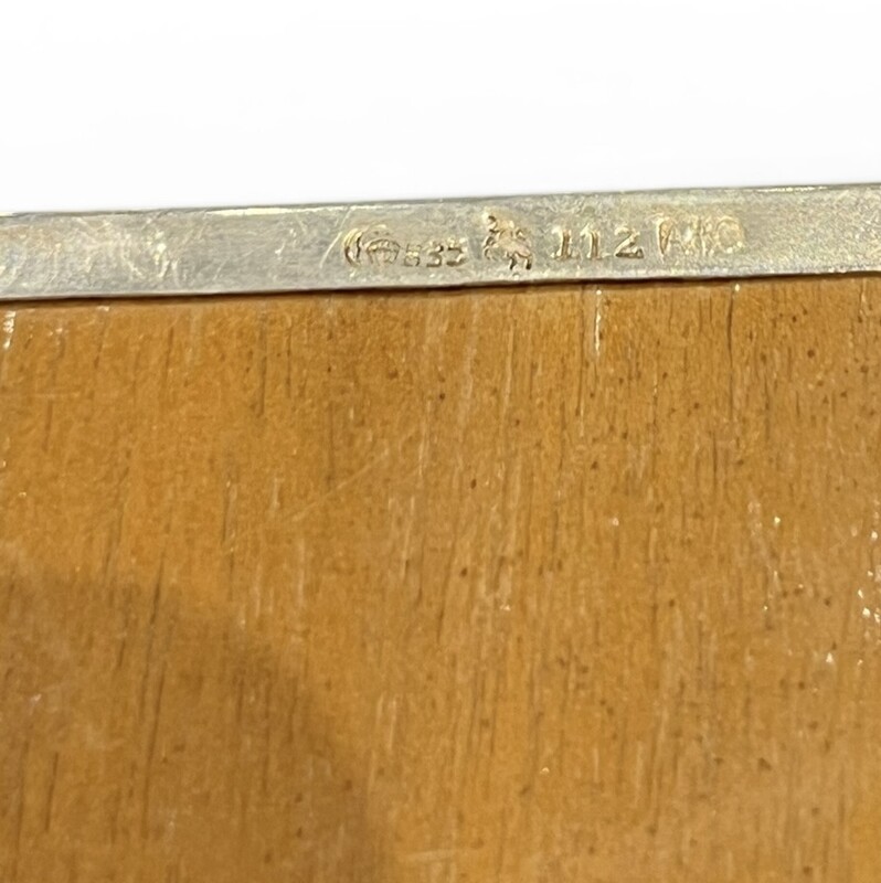 M 542 APO silver box 835 with cedar interior, monogrammed B for King Baudouin of the belgians. 