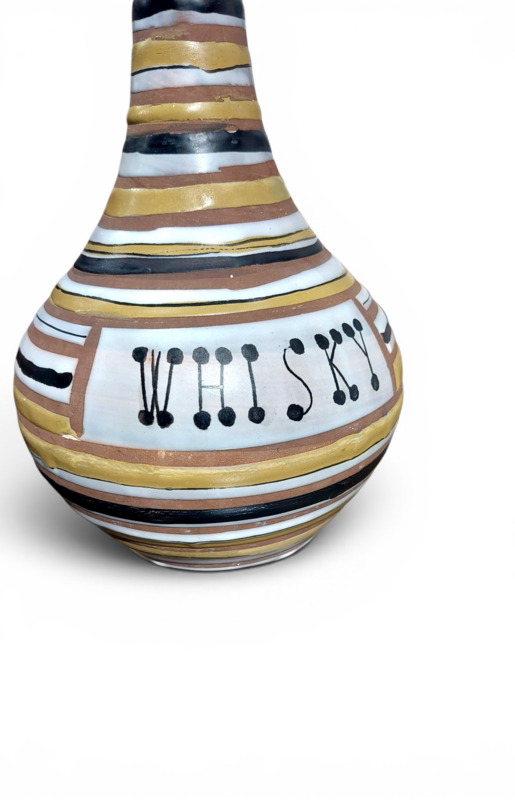 M 545 JC Glazed earthenware bottle by Roger Capron,  Vallauris 1950s 