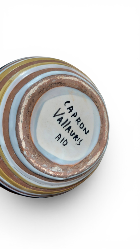 M 545 JC Glazed earthenware bottle by Roger Capron,  Vallauris 1950s 