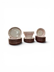 M 548 French earthenware Niderwiller, model « Maillé » ,33 pieces :20 dining plates,12  soup plates and a salad bowl