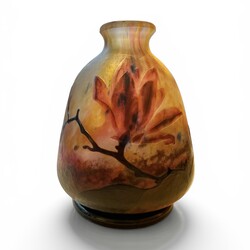 M 549 APO art nouveau glass vase by Daum, Nancy,  model Magnolias, 