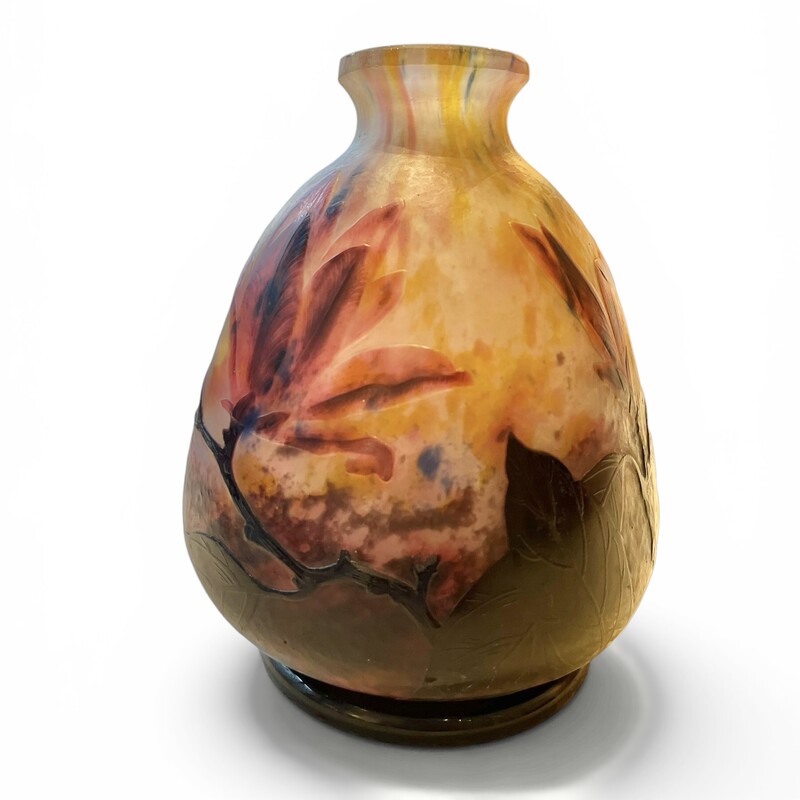 M 549 APO art nouveau glass vase by Daum, Nancy,  model Magnolias, 