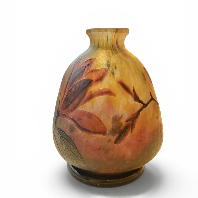 M 549 APO art nouveau glass vase by Daum, Nancy,  model Magnolias, 