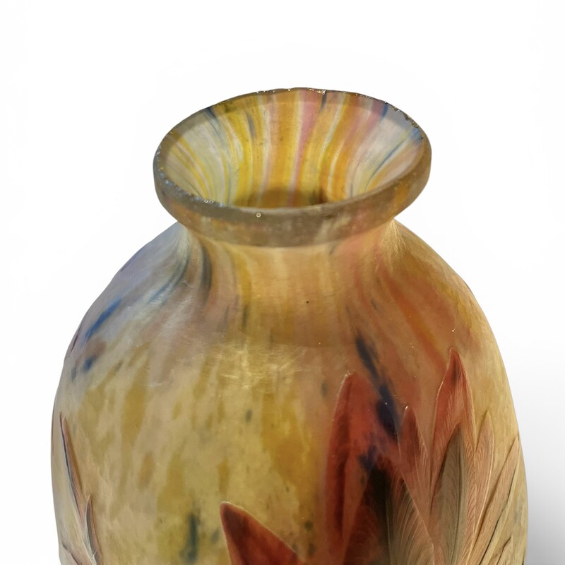 M 549 APO art nouveau glass vase by Daum, Nancy,  model Magnolias, 