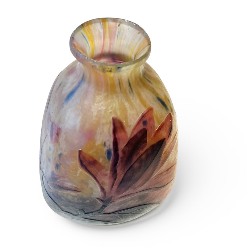 M 549 APO art nouveau glass vase by Daum, Nancy,  model Magnolias, 