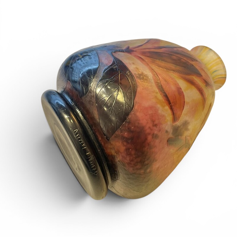 M 549 APO art nouveau glass vase by Daum, Nancy,  model Magnolias, 