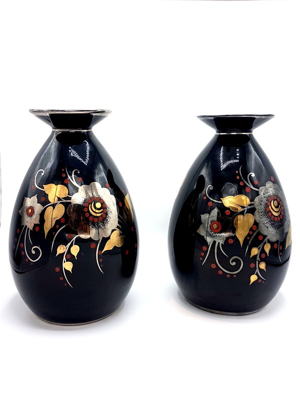 M 555 Pair Art Deco Boch frères Vases 1930s