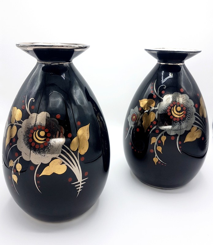 M 555 Pair Art Deco Boch frères Vases 1930s