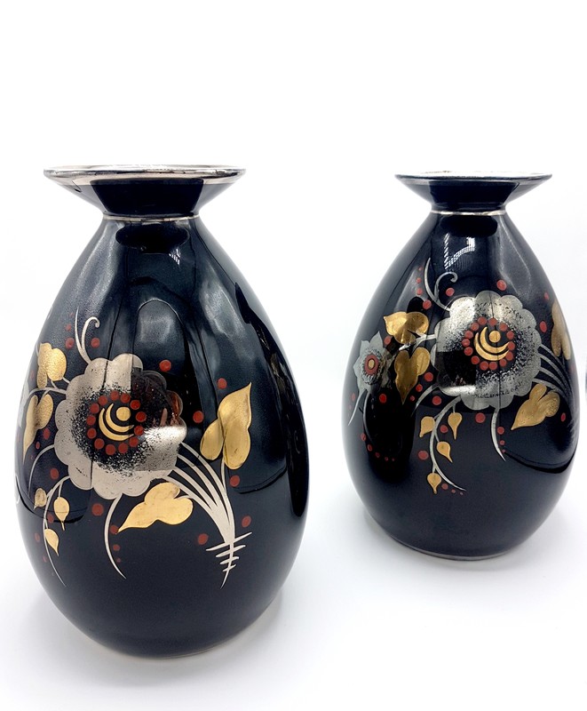 M 555 Pair Art Deco Boch frères Vases 1930s