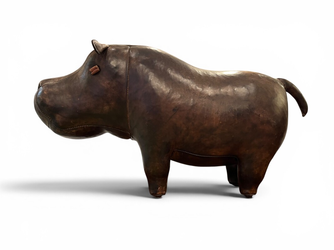 M 558 APO leather hippo by Dimitri Omersa, 1960’s