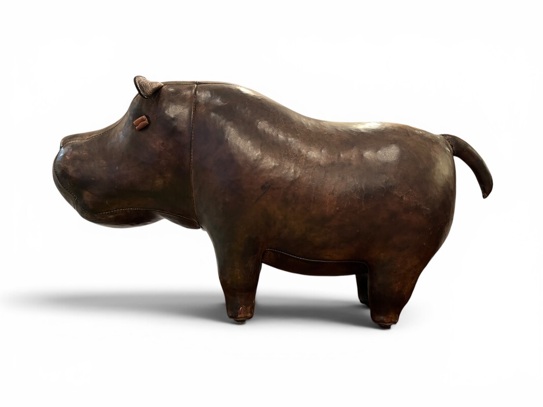 M 558 APO leather hippo by Dimitri Omersa, 1960’s